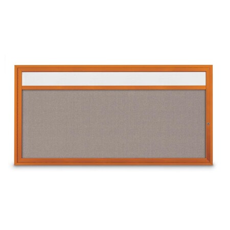 United Visual Products Slim Enclosed Corkboard, 36"x36", Bronze Alum Frame/Cinnabar UVEB3636-BRONZE-CINNABA